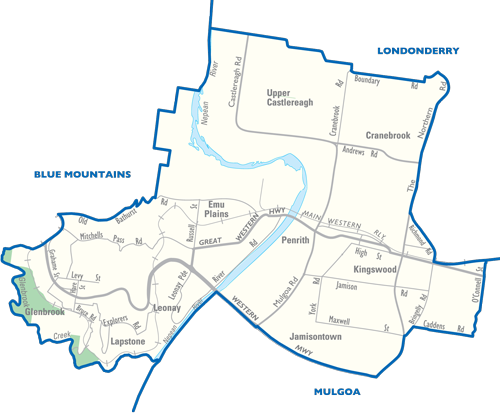 Map of the Penrith electorate