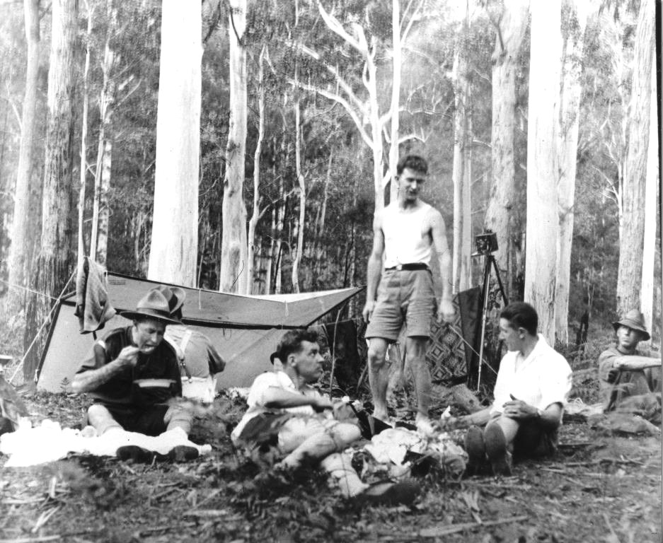 Lunching in the forest, prior to negotiations (Rigby family collection)